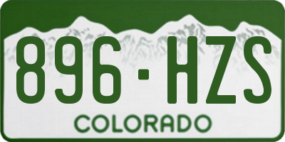 CO license plate 896HZS