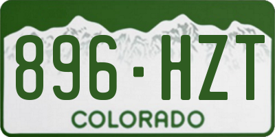 CO license plate 896HZT