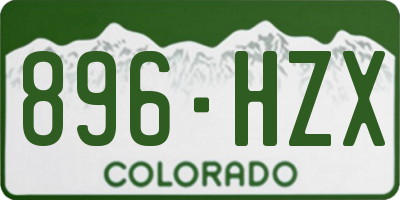 CO license plate 896HZX