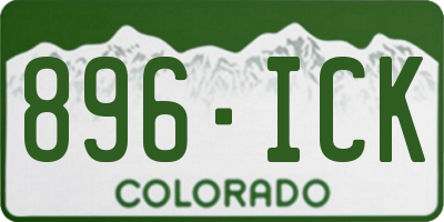 CO license plate 896ICK