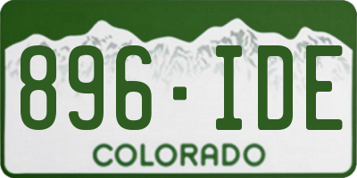 CO license plate 896IDE
