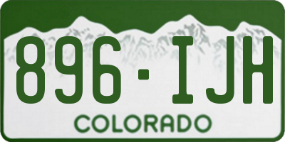 CO license plate 896IJH