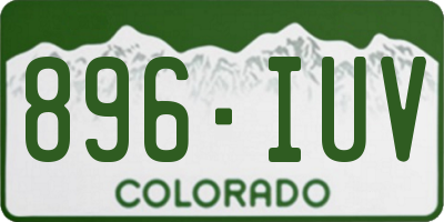 CO license plate 896IUV