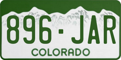 CO license plate 896JAR