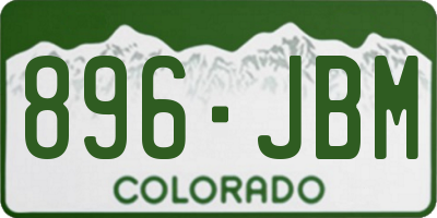 CO license plate 896JBM