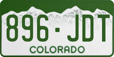 CO license plate 896JDT