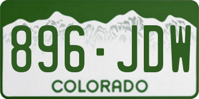 CO license plate 896JDW