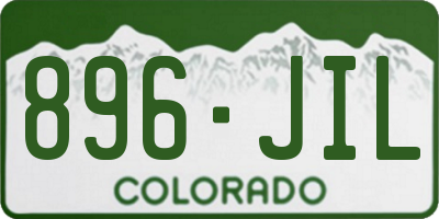 CO license plate 896JIL