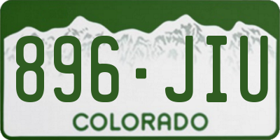 CO license plate 896JIU
