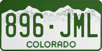 CO license plate 896JML
