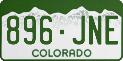 CO license plate 896JNE
