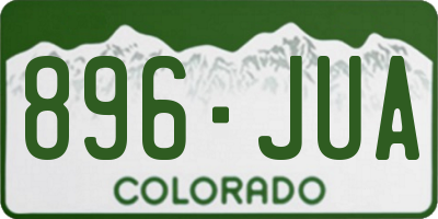 CO license plate 896JUA