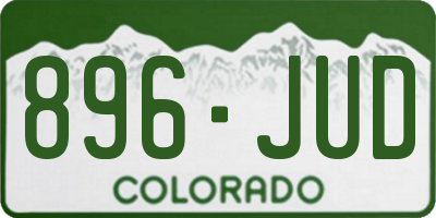 CO license plate 896JUD