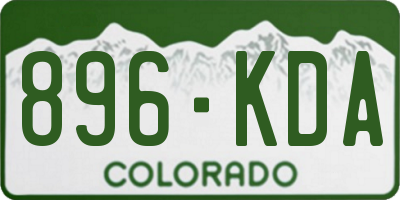 CO license plate 896KDA