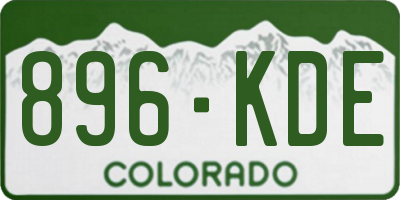 CO license plate 896KDE