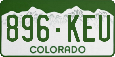 CO license plate 896KEU