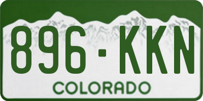 CO license plate 896KKN