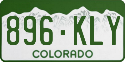 CO license plate 896KLY