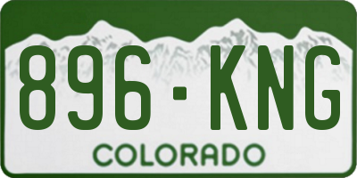 CO license plate 896KNG
