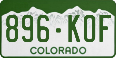 CO license plate 896KOF