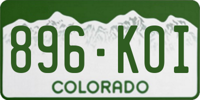 CO license plate 896KOI