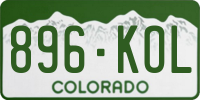 CO license plate 896KOL