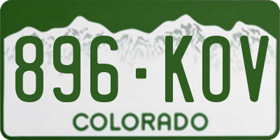 CO license plate 896KOV
