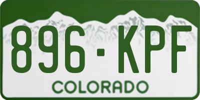 CO license plate 896KPF