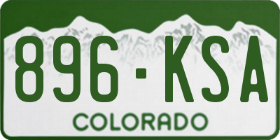 CO license plate 896KSA