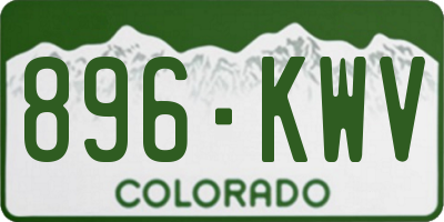 CO license plate 896KWV