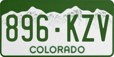 CO license plate 896KZV