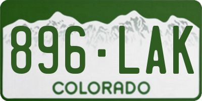 CO license plate 896LAK