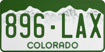 CO license plate 896LAX