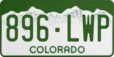 CO license plate 896LWP
