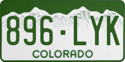 CO license plate 896LYK
