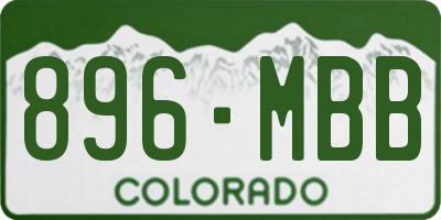 CO license plate 896MBB