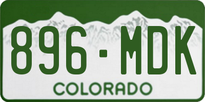 CO license plate 896MDK