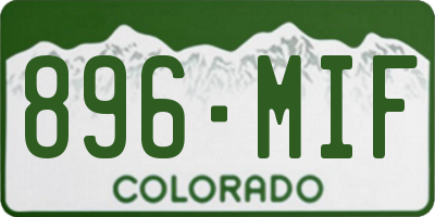 CO license plate 896MIF