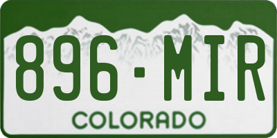 CO license plate 896MIR