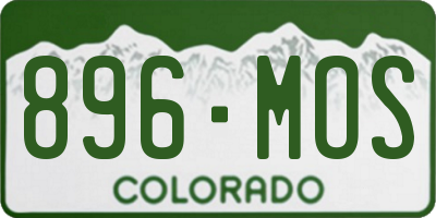 CO license plate 896MOS