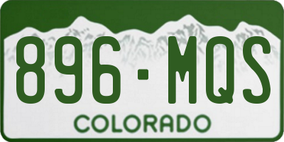 CO license plate 896MQS
