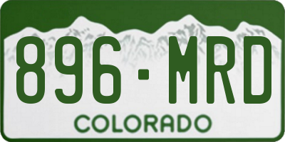 CO license plate 896MRD