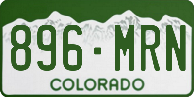 CO license plate 896MRN