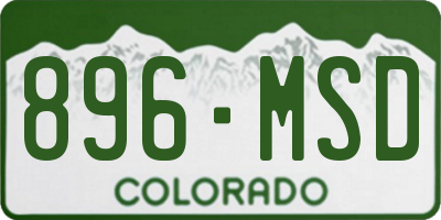 CO license plate 896MSD