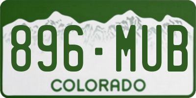 CO license plate 896MUB