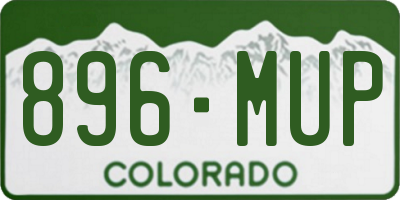 CO license plate 896MUP