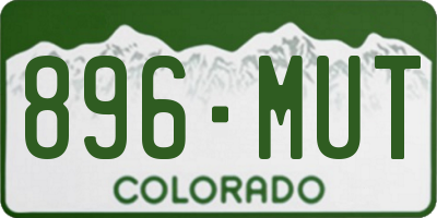 CO license plate 896MUT