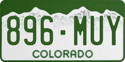 CO license plate 896MUY