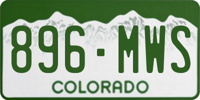CO license plate 896MWS