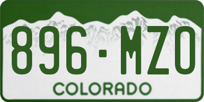 CO license plate 896MZO